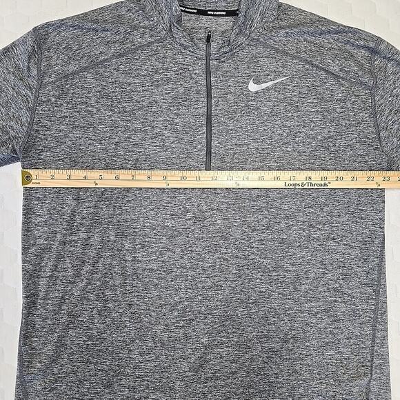 Nike Running Mens Dri-Fit 1/4 Zip Pullover Sz XL Gray Stretch Reflective - Picture 9 of 10